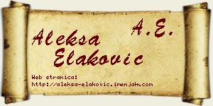 Aleksa Elaković vizit kartica